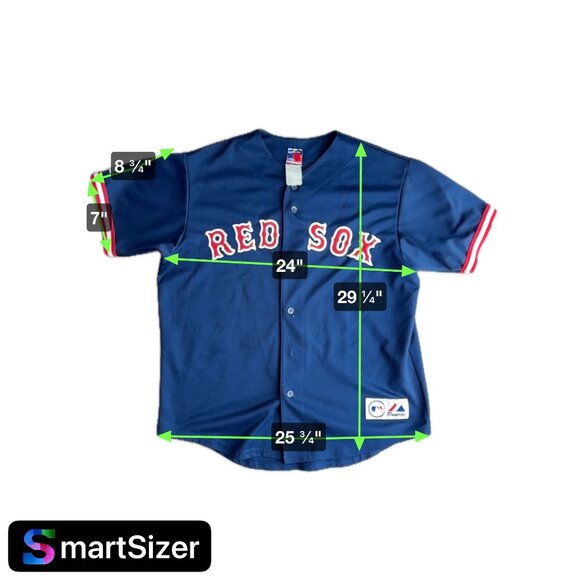 Vtg Majestic Red Sox Schilling 38 Jersey Blue Button Up MLB Genuine Baseball - Picture 3 of 8